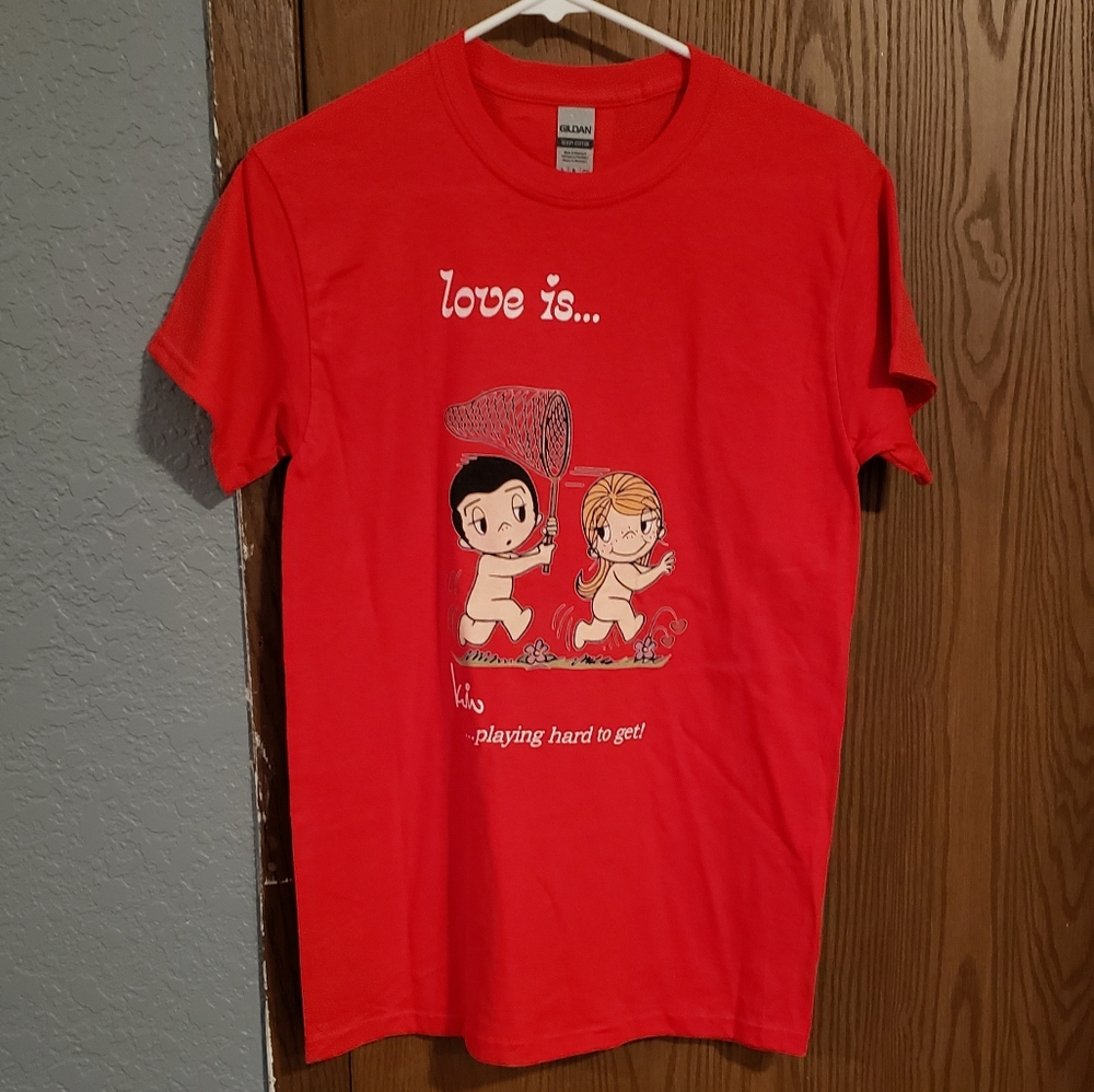 Love is...playing hard to get t shirt - Picture 1 of 4